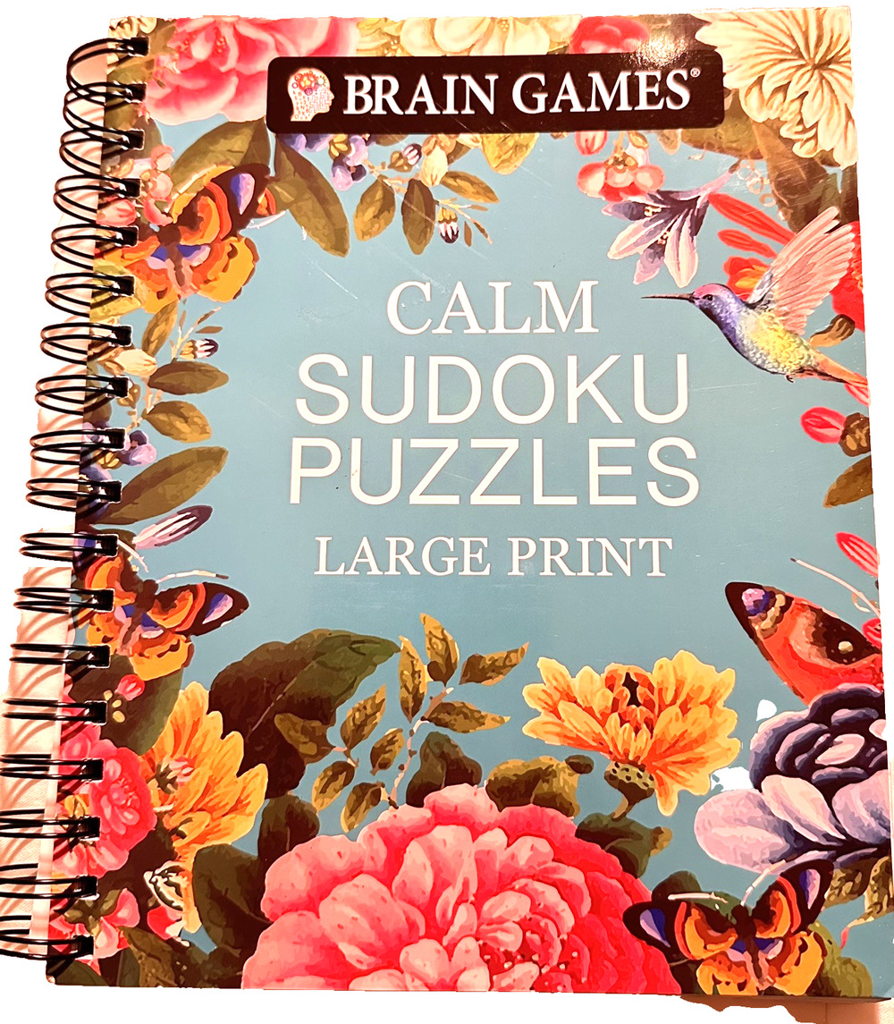 Brain Games Calm Sudoku Puzzles (Brain Games Large Print Spiral ) New